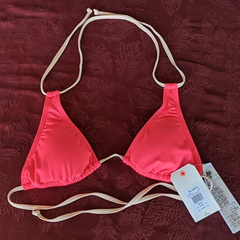 Billabong pink & Coral bikini top size S - Picture 1 of 4